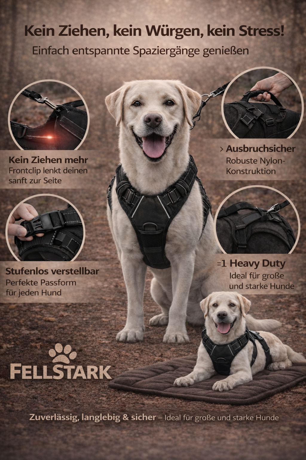 FellStark™ Anti-Zieh-Geschirr