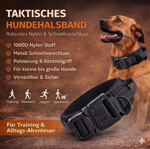 Premium Taktisches Hundehalsband mit Griff